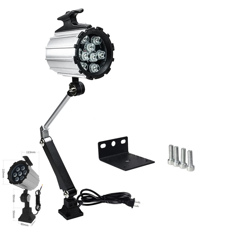 工業用ランプ防水ロングアームオイル防塵固定ベース 9 ワット 110-220V LED フライス CNC 工作機械ライト修理/縫製