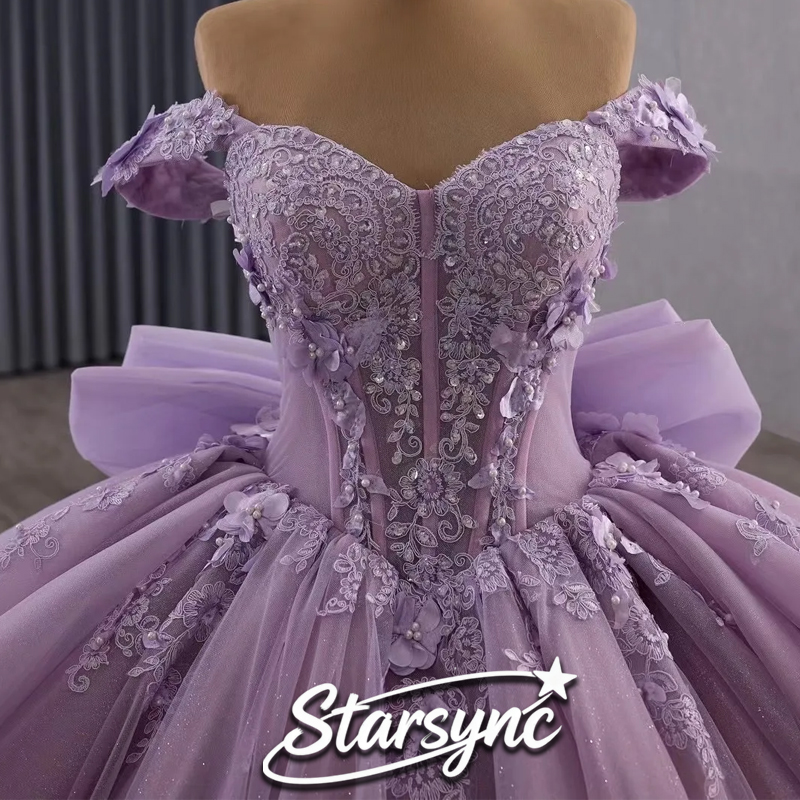 STARSYNC カスタマイズふくらんキンセアニェラドレスオフショルダー花メキシコ甘い 16 ドレス 15 アノスボールガウンパーティー用