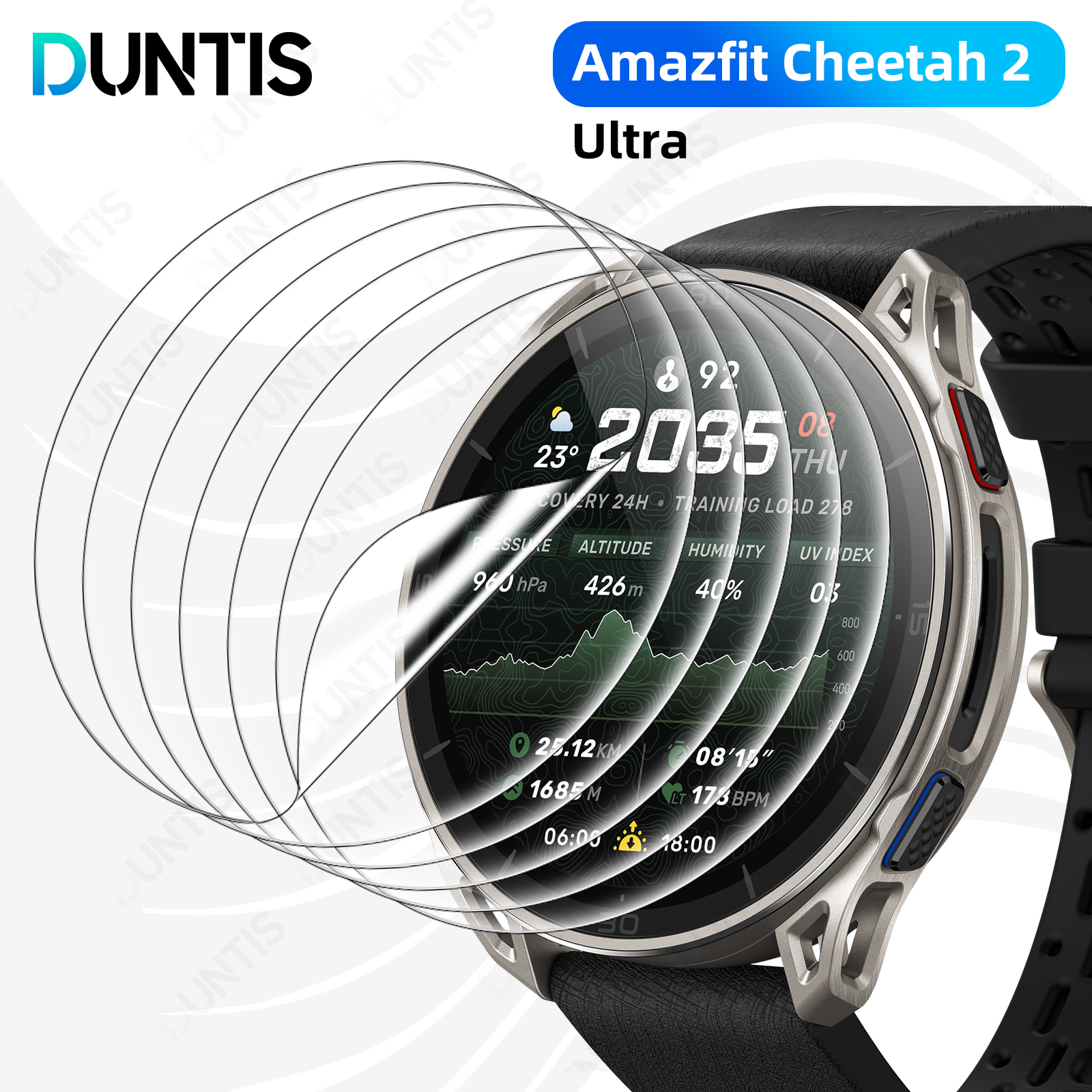 Amazfit Cheetah 2 用 3D スクリーンプロテクター超柔軟なハイドロゲル HD クリアフルカバレッジ保護フィルムアクセサリー (ガラスではありません)
