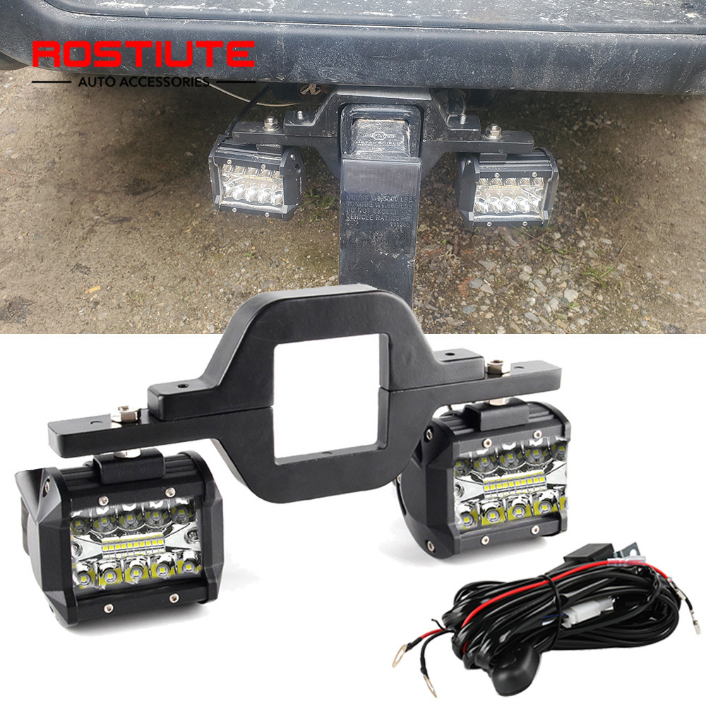 2 個 LED ライトバー牽引ヒッチフックライトバー 4x4 オフロードディッチランプスポットライトホルダー 12-24V ヘッドライトトラックトラクター ATV