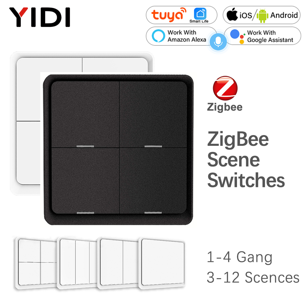 ZigBee 3.0 Tuya スマートシーンスイッチプッシュボタン 1/2/3/4 ギャング 3 6 9 12 シーンオートメーションシナリオワイヤレススイッチ Tuya デバイス用