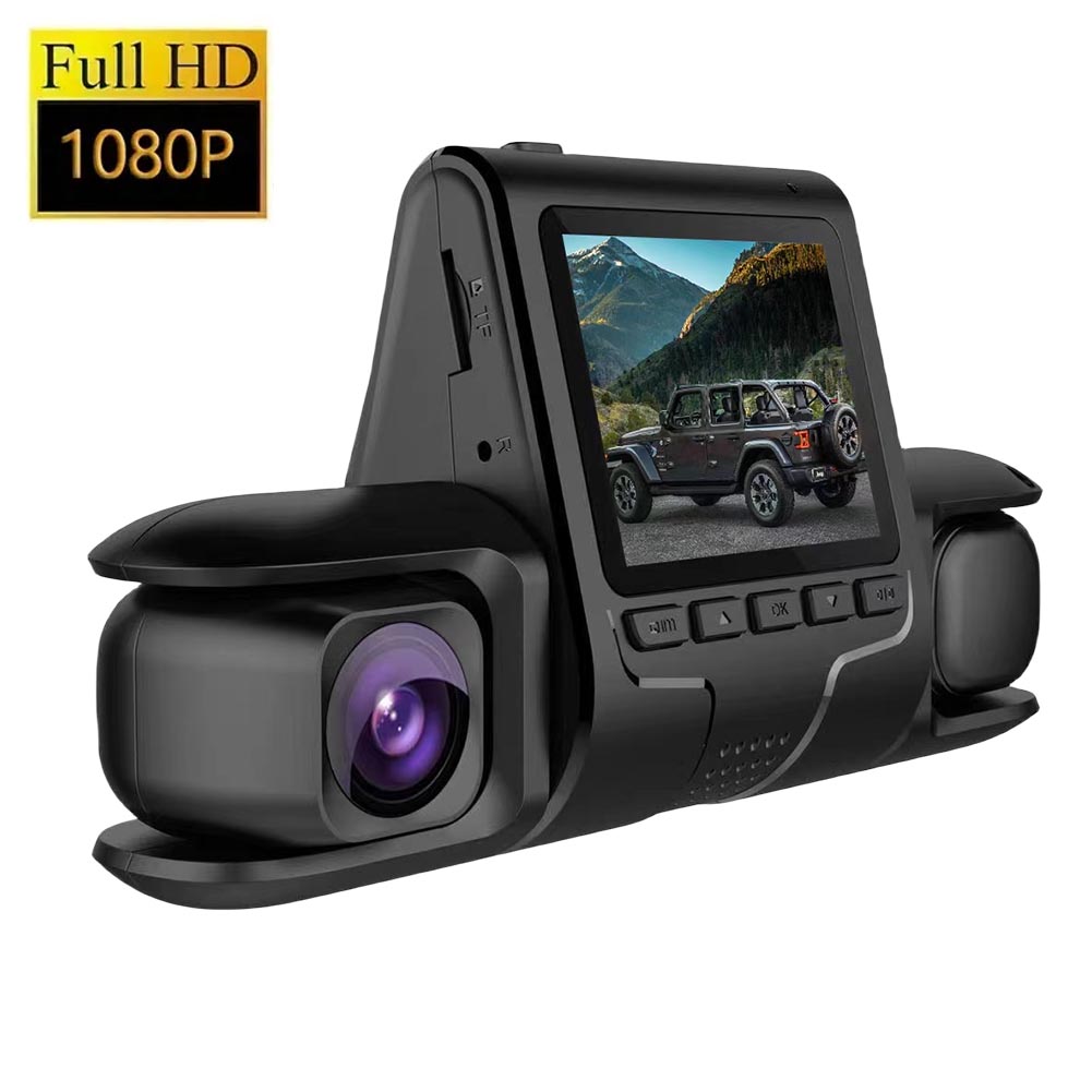 3 カメラレンズ車 DVR 3 チャンネルデュアルレンズダッシュカム HD 1080P ダッシュカメラビデオレコーダー 24H 駐車監視ダッシュカム
