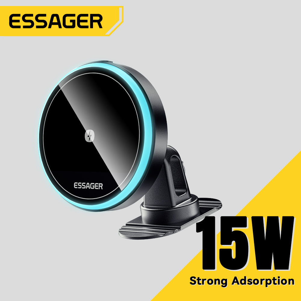 Essager 15 ワット磁気ワイヤレス自動車電話ホルダー調整可能な 360 度車の充電器 iPhone15 14 13 プロサムスンユニバーサル電話