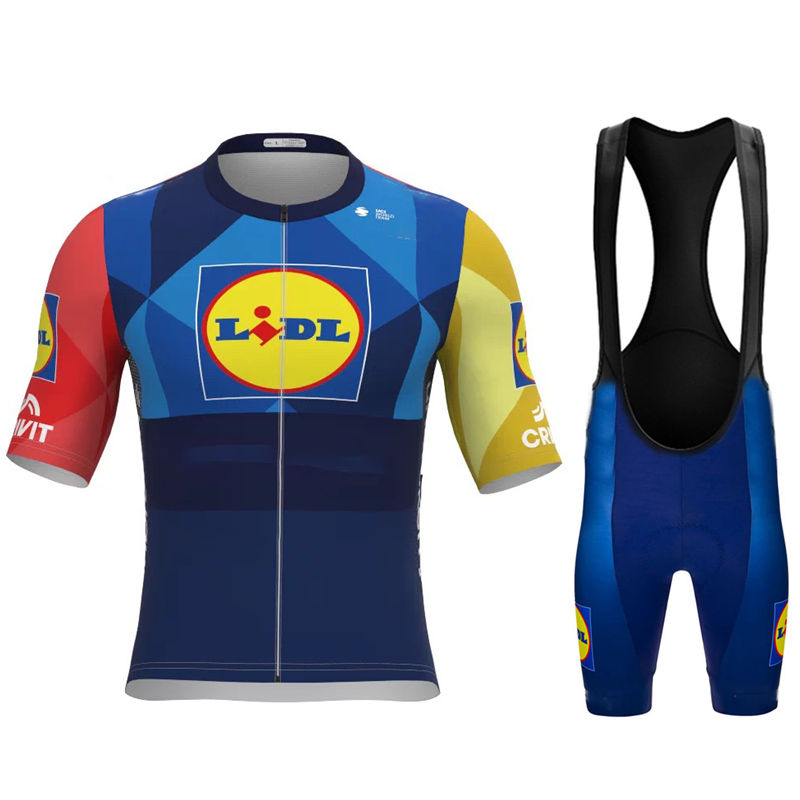 スポーツウェア夏 2026 Lidl チームサイクリングジャージセットバイク服 Ropa Ciclismo 自転車ウェア服メンズショートマイヨキュロット