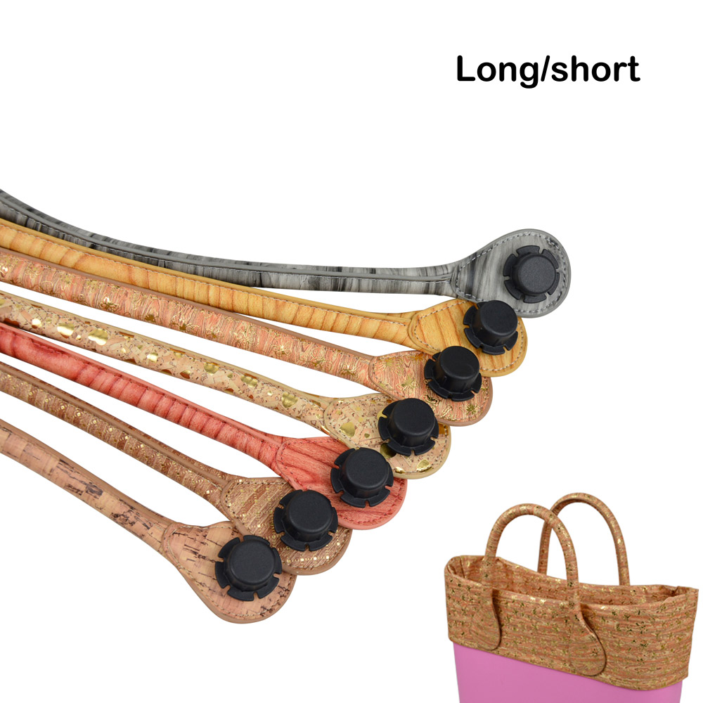 新しいショートロング木目柄 Obag ハンドルストラップクラシックミニ PU フェイクレザーハンドル O バッグ女性ショルダーハンドバッグ