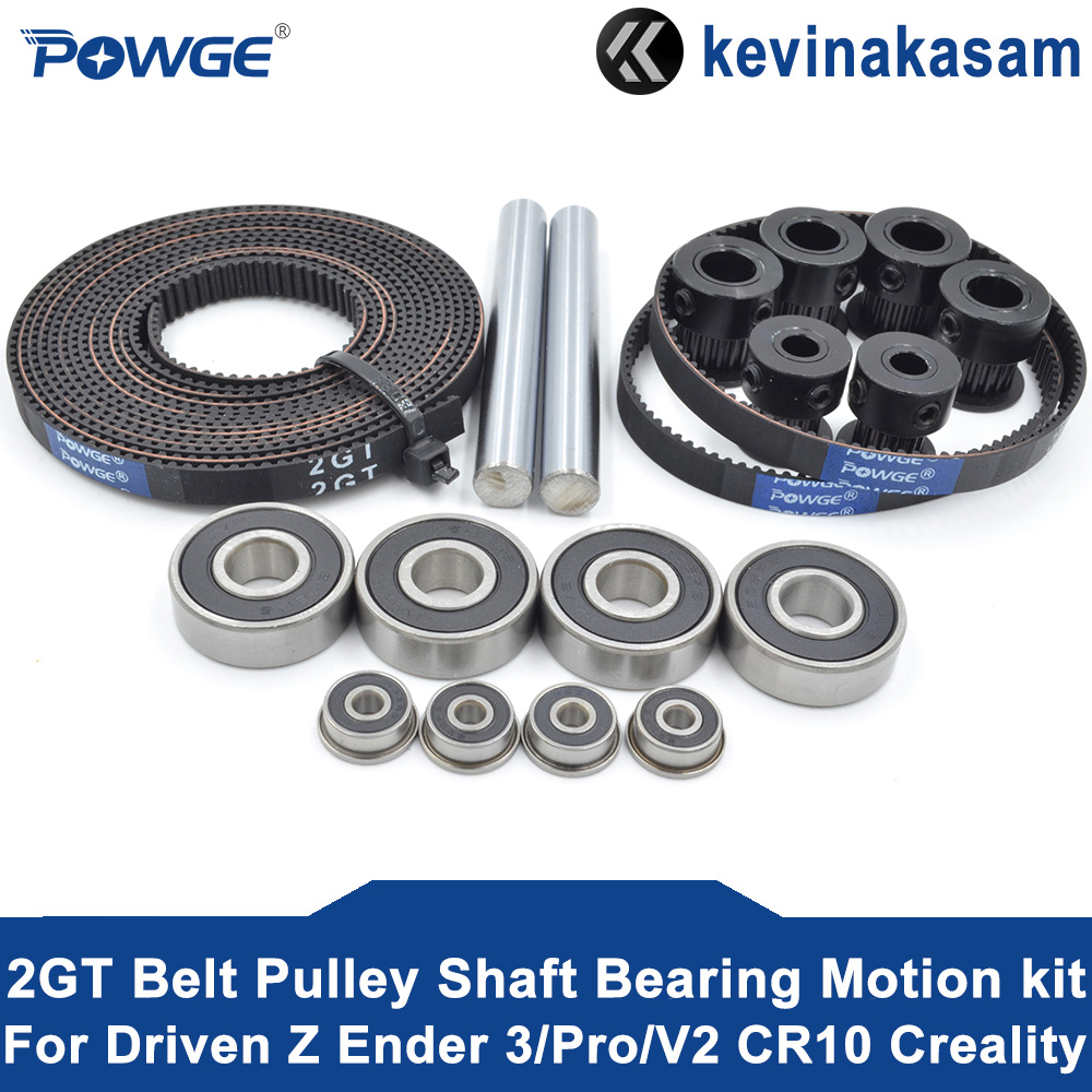 POWGE Kevinakasam GT 2MGT 2GT 同期ベルトプーリーシャフトベアリングモーションキットベルト駆動 Ender 3/Pro/V2 および CR10 Creality