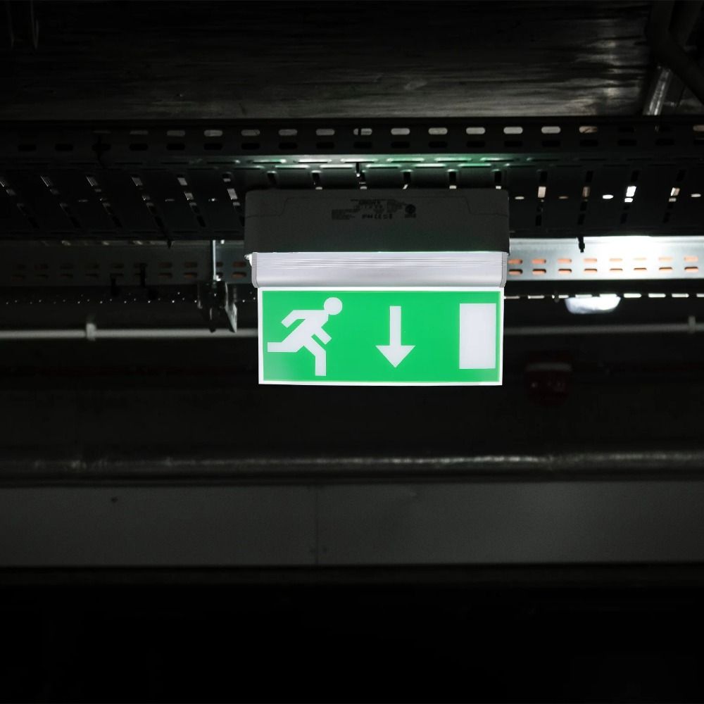 商業 LED 緊急サインランプ緑色の電球出口標識避難指示灯アクリル左右セキュリティライトモール