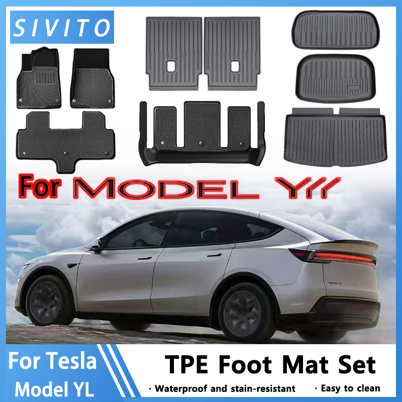 テスラモデル YL 発売 2026 TPE フロアマット防水荷物マット耐摩耗性フットパッドモデル YL トランクマットフットパッドセット