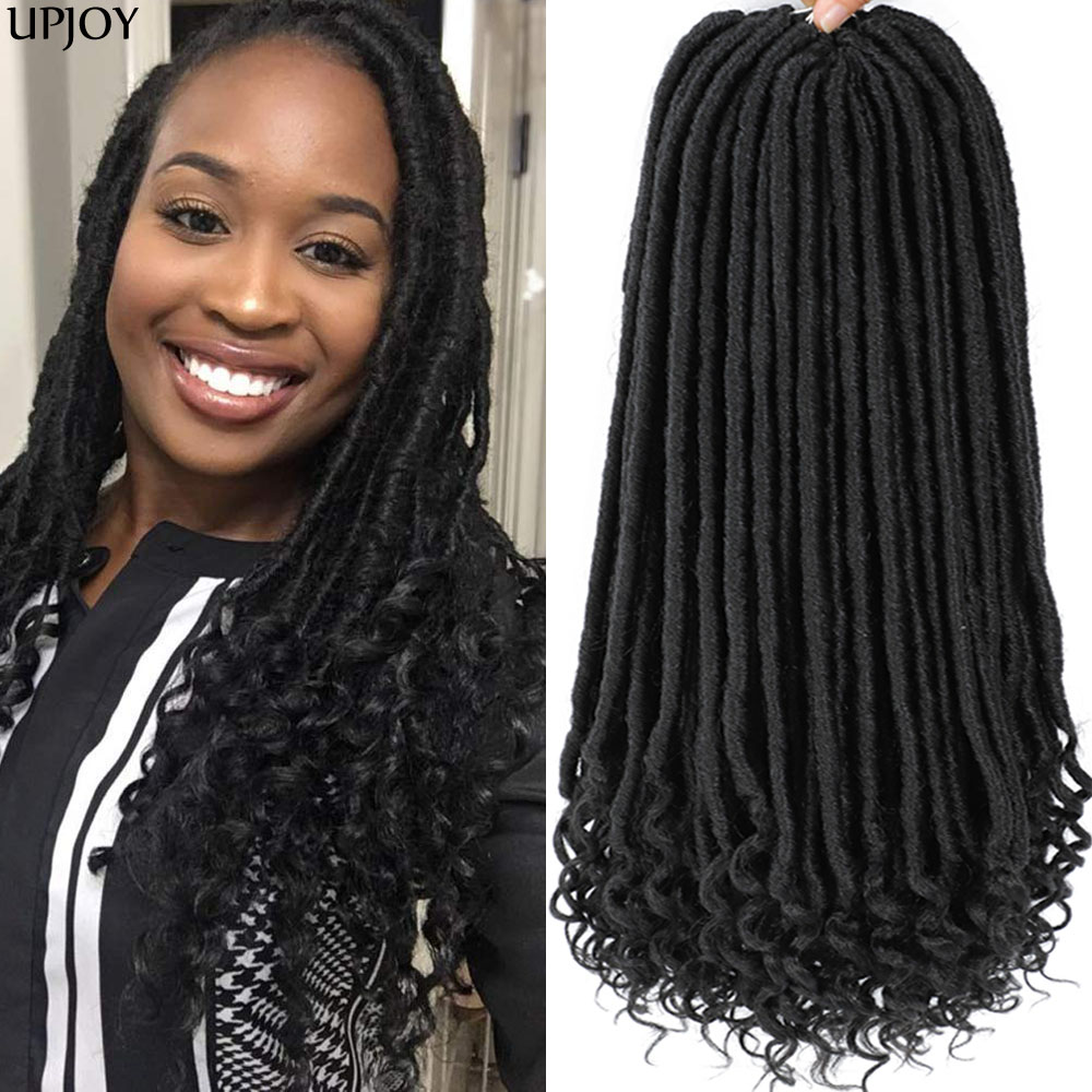 ロング女神かぎ針編みカーリーヘア 20 インチソフト女神フェイク Locs かぎ針編み三つ編みヘア新スタイル合成編組ヘアエクステンション