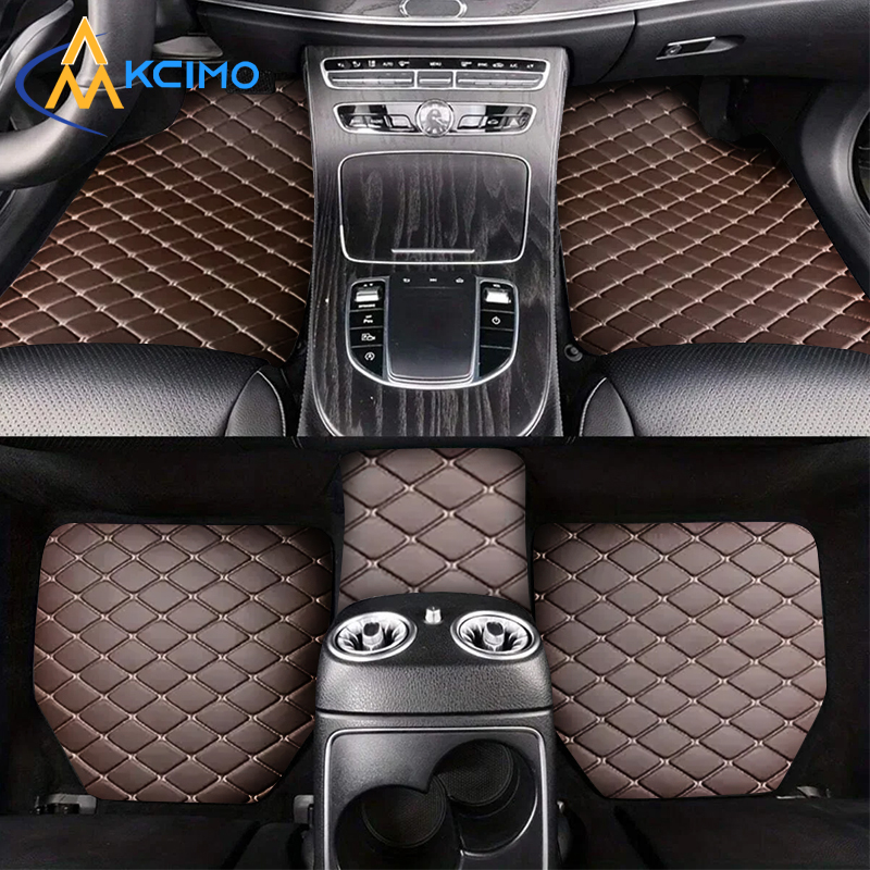 ユニバーサル 5 個車のフロアマット Pu レザー防水防塵自動フットパッドプロテクターパッドファッション車のフットパッド