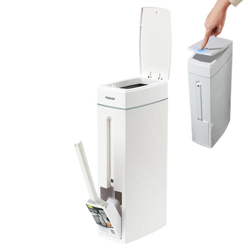 浴室用ゴミ箱 ゴミ箱 蓋付き トイレブラシ付き 省スペース 家庭用プッシュカバー ゴミ箱 浴室 キッチン用