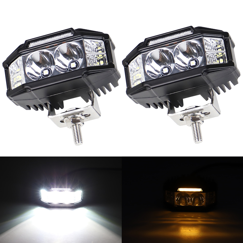 3.5インチ 26W LED ワークライト フォグランプ アンバー信号灯 オフロードスポット ライトバー ドライビングライト SUV ATV 4x4 ボート オートバイ用