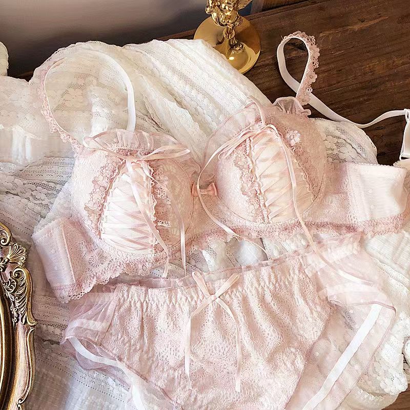 プリンセスロリータブラセット、ピュアラストレース、セクシーギャザリング、たるみ防止、甘いコートスタイル、快適なワイヤー入りガールブラセット