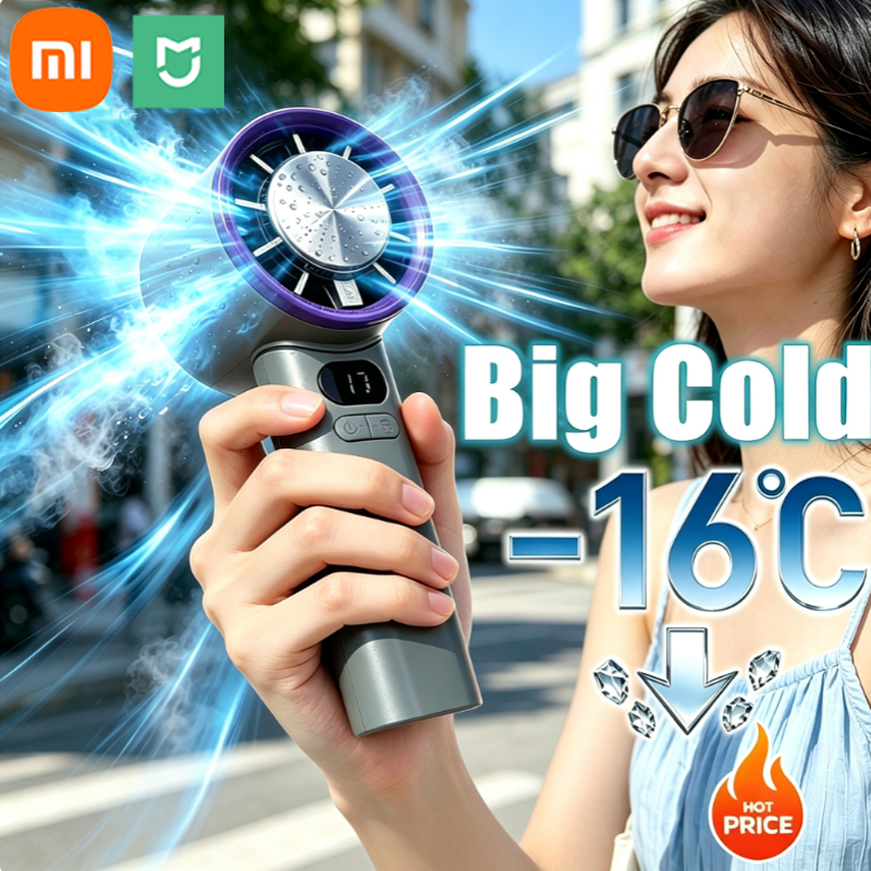 Xiaomi MIJIA ポータブルファンハンドヘルド 120 速度ミニブレードレスデスクトップファン充電式瞬間冷却アイスモード男性女性のための