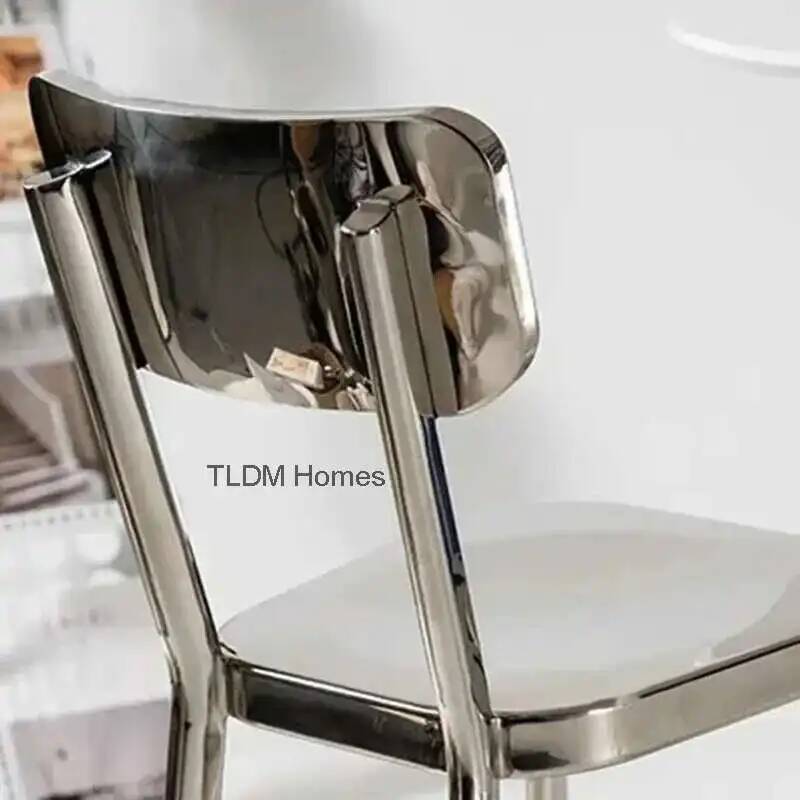 イタリアのミニマリストステンレス鋼バーチェアデザインカウンター金属バースツールキッチンレストランバー家具ハイチェアl
