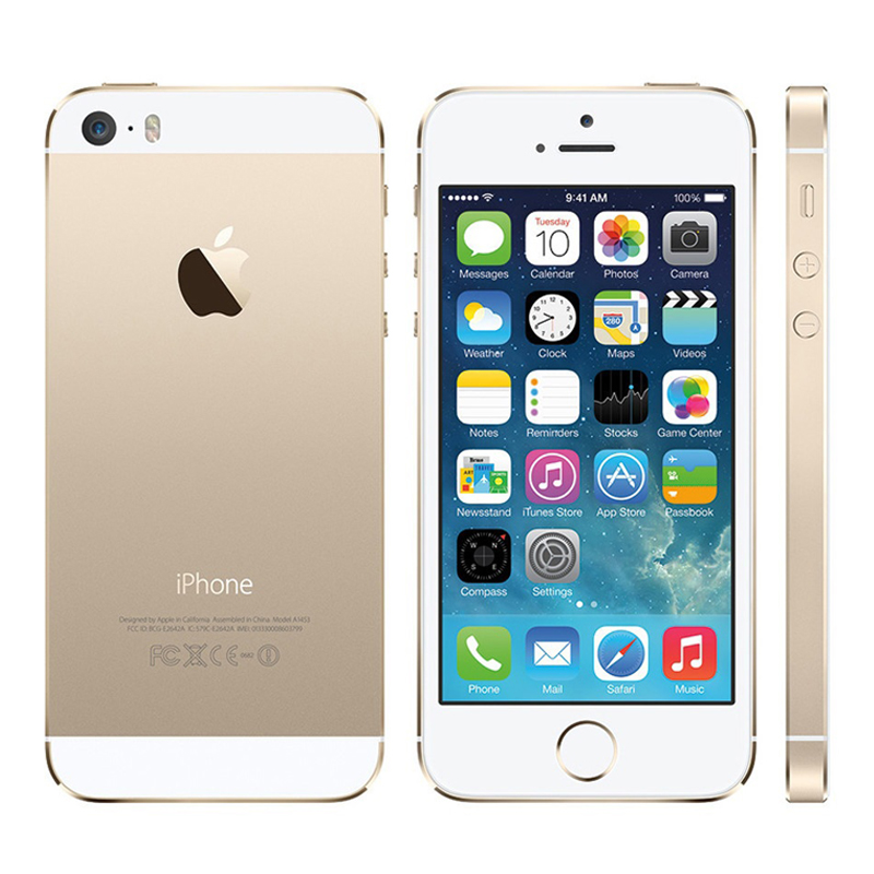 オリジナル iPhone 5s 4G 携帯電話 4.0" ROM 16GB/32GB/64GB Wifi IOS 指紋ロック解除携帯電話