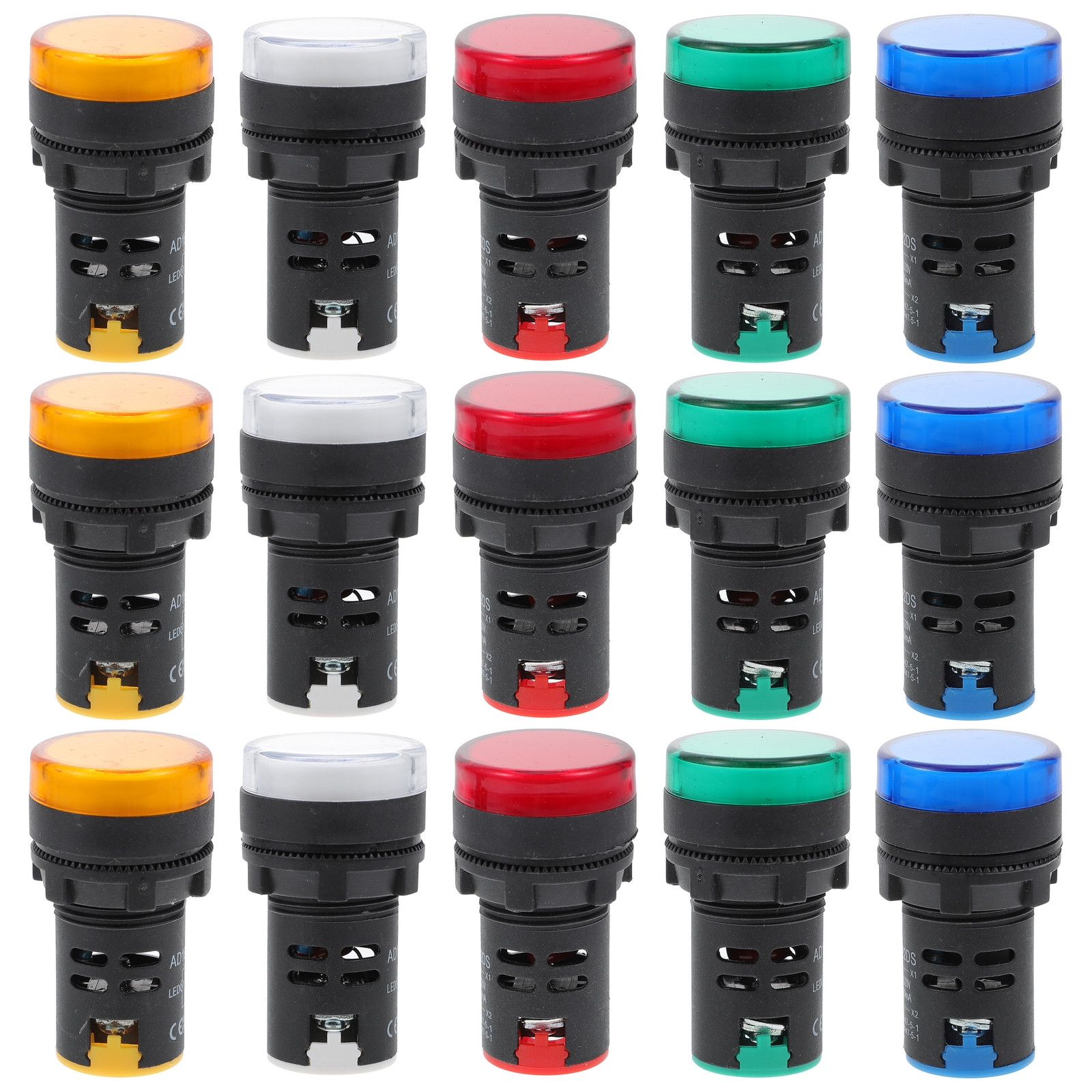 15 個 22 ミリメートルラウンド LED インジケータライトプラスチック信号ランプ高輝度低電力長寿命パネルマウント用簡単交換