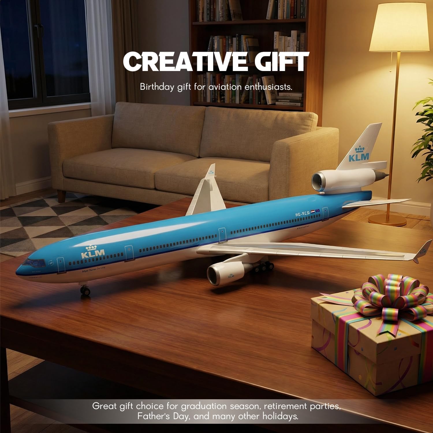 新しい KLM MD11 飛行機モデル 47 センチメートルロイヤルダッチ MD-11 旅客機飛行機コレクション誕生日収集ギフト航空による