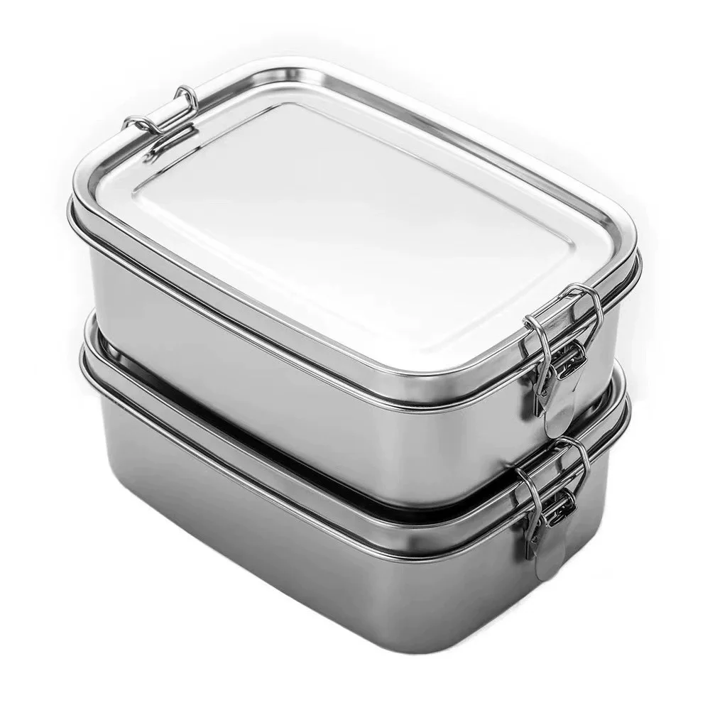 子供と大人用のステンレス製ランチボックス、ポータブル漏れ防止弁当箱、旅行用食品食事準備コンテナ食器洗い機対応