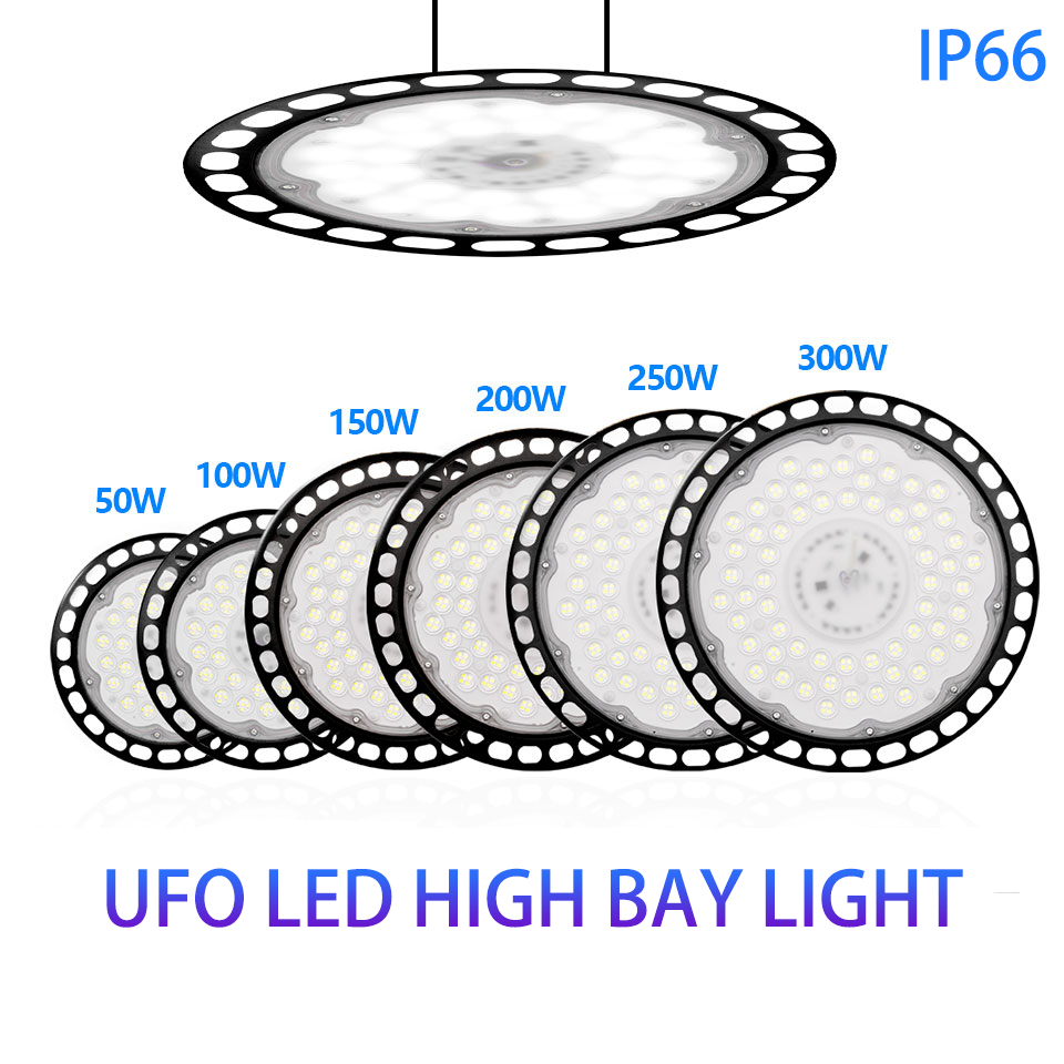 UFO ライトハイベイ AC220V AC175-265V 50-300 ワット白色光高輝度 IP66 防水アルミニウム屋外産業に適した