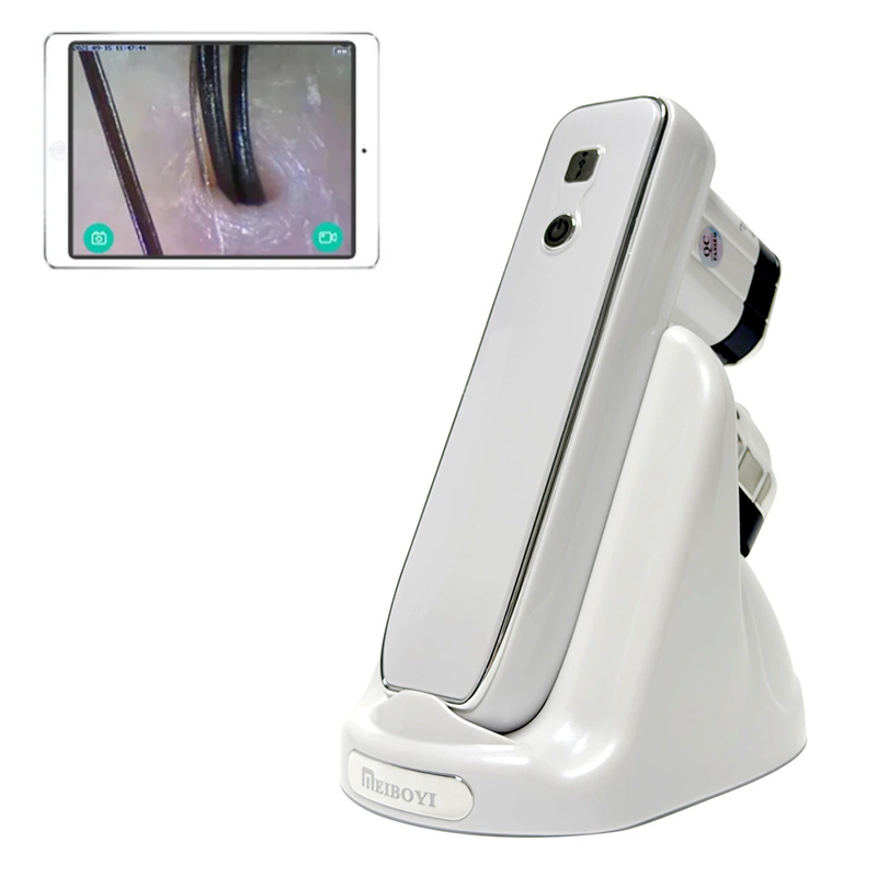 新しい WIFI HD 5 グラム頭皮/皮膚/毛包検出器プロフェッショナル 50X/200X 皮膚アナライザー充電式 UV テスト分析拡大鏡