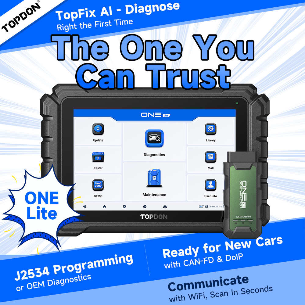 TOPDON One Lite 10.1 インチ OBD2 車スキャナー 10000mAh バッテリー容量バッテリーテスター OE すべてのシステム診断ツール ECU コーディング