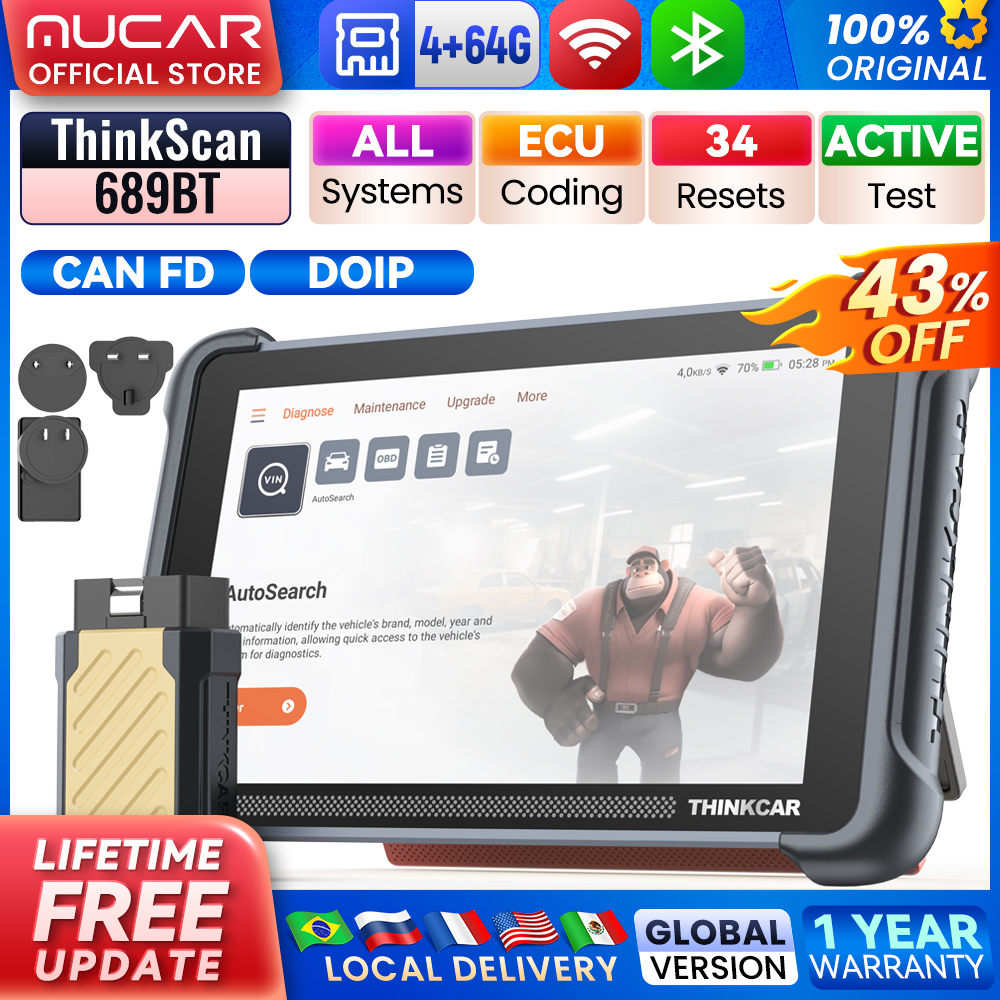 THINKCAR THINKSCAN 689BT 全システム車診断ツール ActiveTest ECU コーディング OBD2 スキャナ 34 サービス CAN FD DoIP スキャンツール
