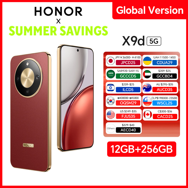 新しい HONOR X9d グローバル バージョン 12 ギガバイト 256 スマートフォン 6.79 ''120Hz スクリーン 108MP AI カメラ 8300 mAh 66 ワット超充電 NFC