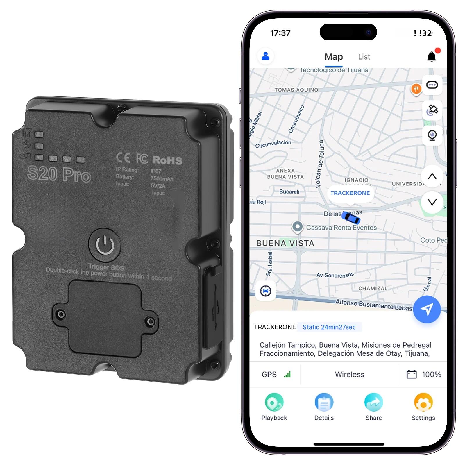 卸売 4G GPS カートラッカー、大容量バッテリーリアルタイム追跡 45 日間の適用範囲、月額料金が適用されます