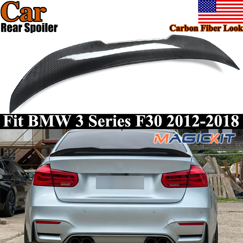 PSM スタイルリア尾翼 BMW F30 330i 335i F80 M3 カーボンファイバールックトランクスポイラーウイングリップ Magickit
