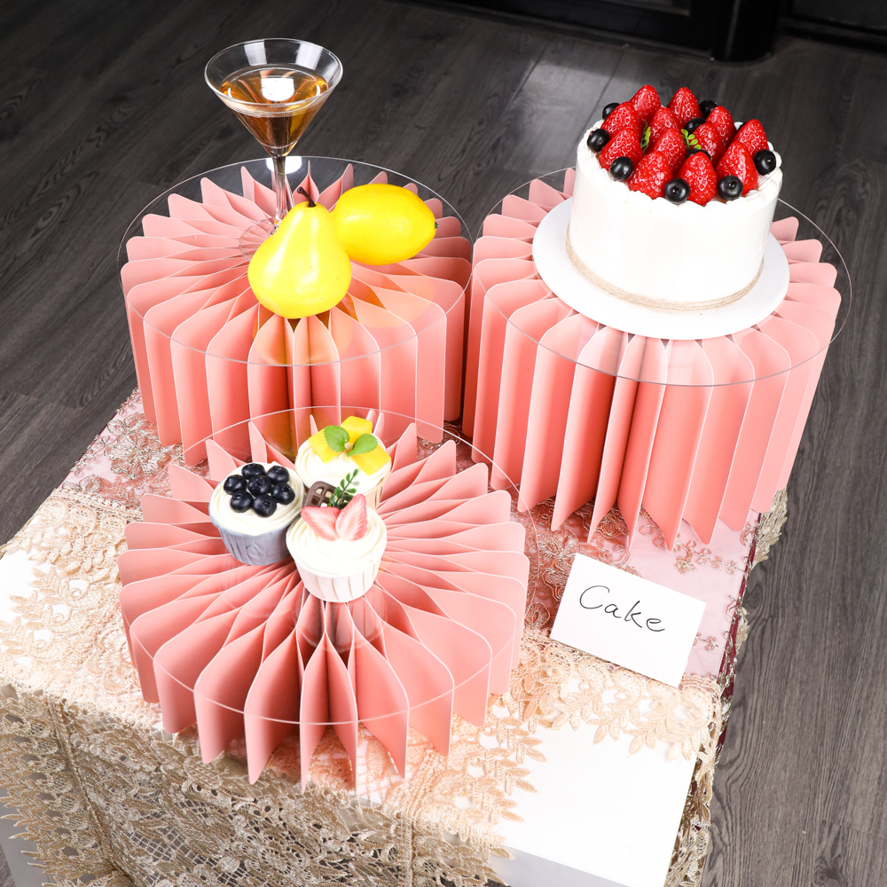 ラウンド台座スタンド折りたたみ段ボールコラムシリンダーテーブルパーティーベビーシャワー誕生日結婚式のディスプレイ装飾