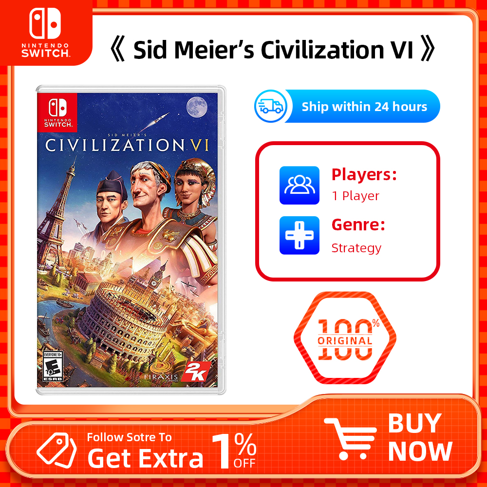 Nintendo Switch - シドマイヤーズ シヴィライゼーション VI - スタンダー エディション - ゲーム カートリッジ 物理カード TV 卓上 ハンドヘルド