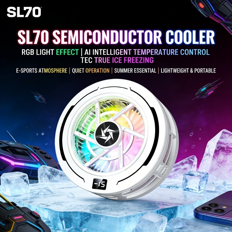 SL70 ユニバーサル電話ゲームクーラー AI スマート温度制御半導体凍結冷凍磁気