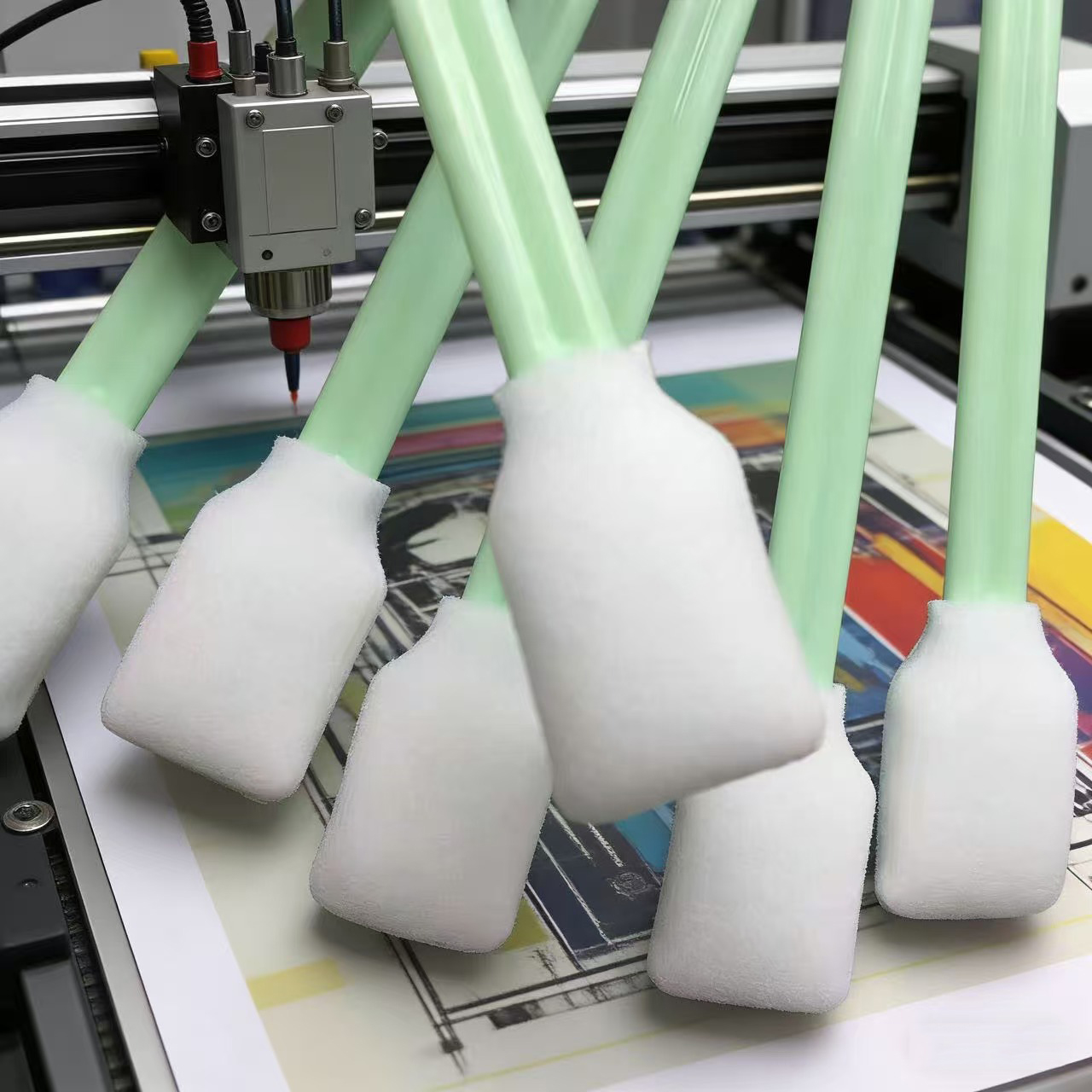 100-200 個クリーニングスポンジインクジェットプリンタピエゾフォトプロッタヘッド PCB ボードクリーン綿棒フォームスポンジエプソンプリントヘッドクリーニング