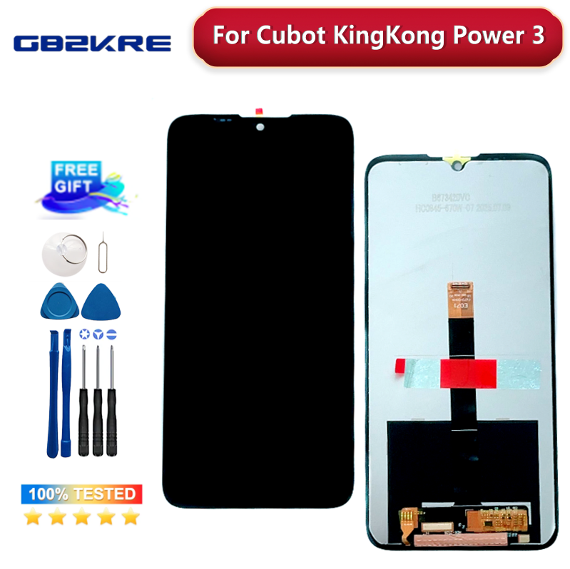 オリジナル CUBOT KINGKONG POWER 3 タッチスクリーンデジタイザーアセンブリの交換、携帯電話修理用の無料分解ツール付き