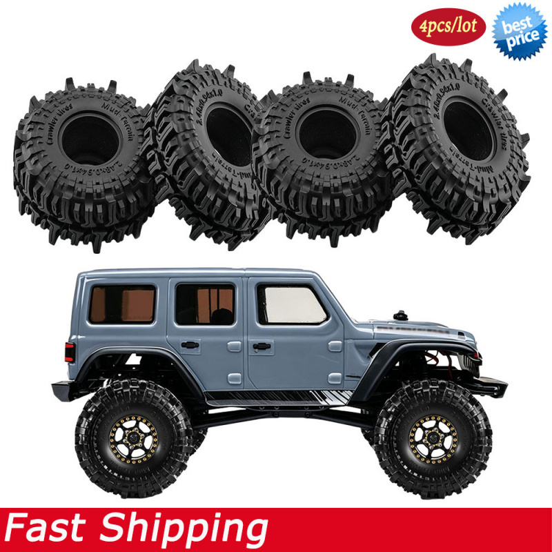 4 個 1.0 インチ 63 ミリメートルゴムタイヤタイヤ 1/18 トラクサス TRX4M 1/24 アキシャル SCX24 AX24 FCX24 FMS RC クローラー車のアップグレードタイヤ用