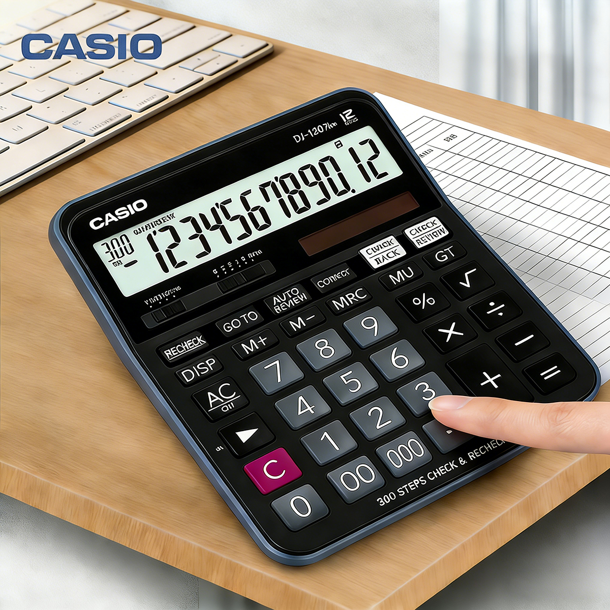 CASIO 卓上レジ会計財務電卓 12桁大・中・小型ソーラー式電卓 GX-12B