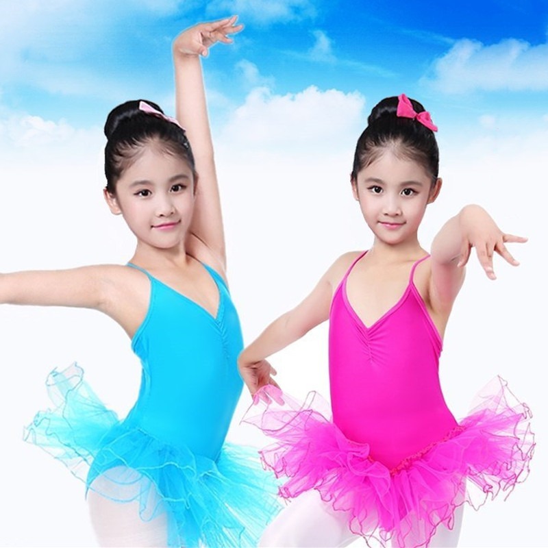 夏の女の子バレエレオタードベビーダンス着用衣装 Vestidos 女の子カジュアルドレス薄型チュチュ子供バレエドレス子供服
