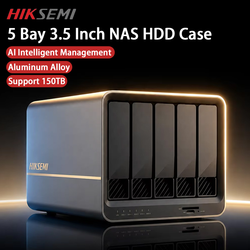HIKSEMI NAS ストレージ 5 ベイ 3.5 インチ SATA ハードドライブエンクロージャ NAS ネットワーク HDD ストレージボックス 2.5GbE ポートネットワーク接続ストレージ