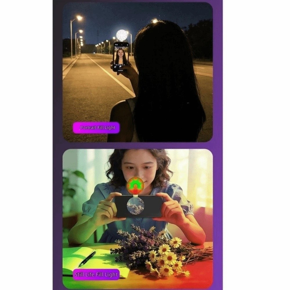 3000-6500K ポータブルミニフィルライト 3 色/RGB LED 磁気吸引ポケット写真撮影ライト 360 ° 角度調整可能