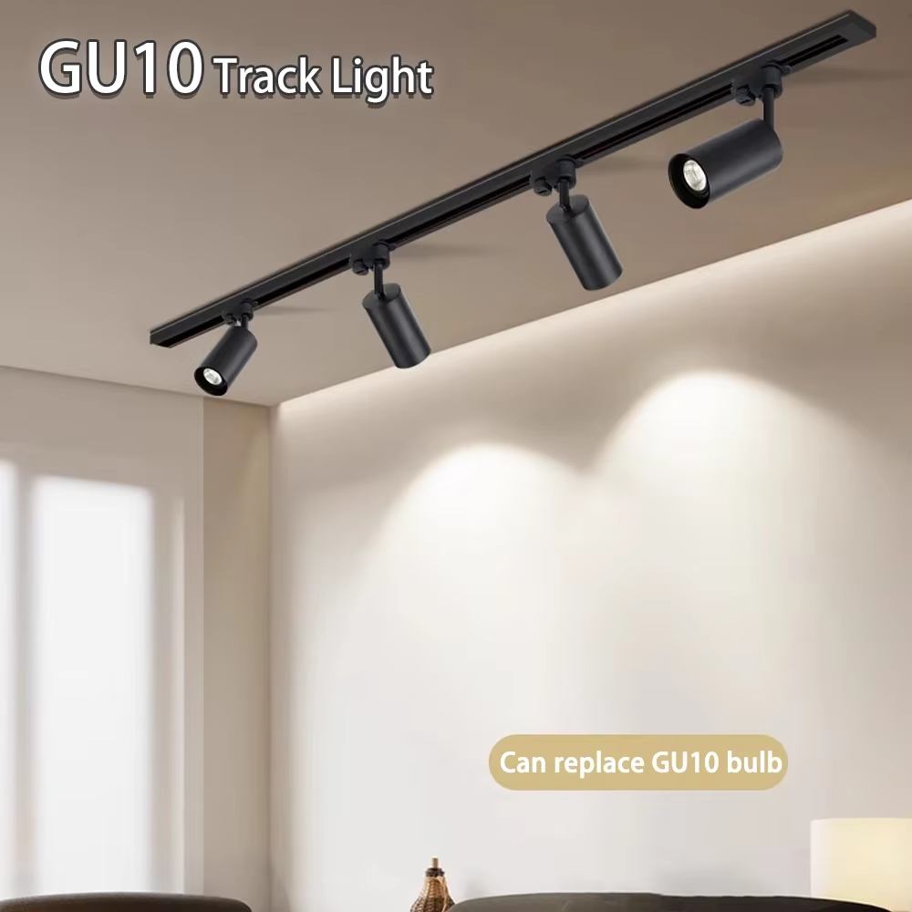 フルセットトラックライト Led 天井レールライト交換可能な GU10 光源スポットライトリビングルームベッドルーム Led スポットトラックランプ