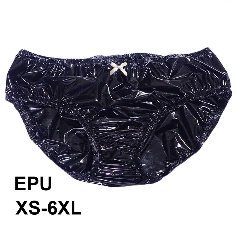 男性 EPU 超薄型ミッドウエストプラスチックパンツブラジャーソフトスムーズサイレント ABDL パンティー女性リークプルーフブリーフカップルエロパンツ