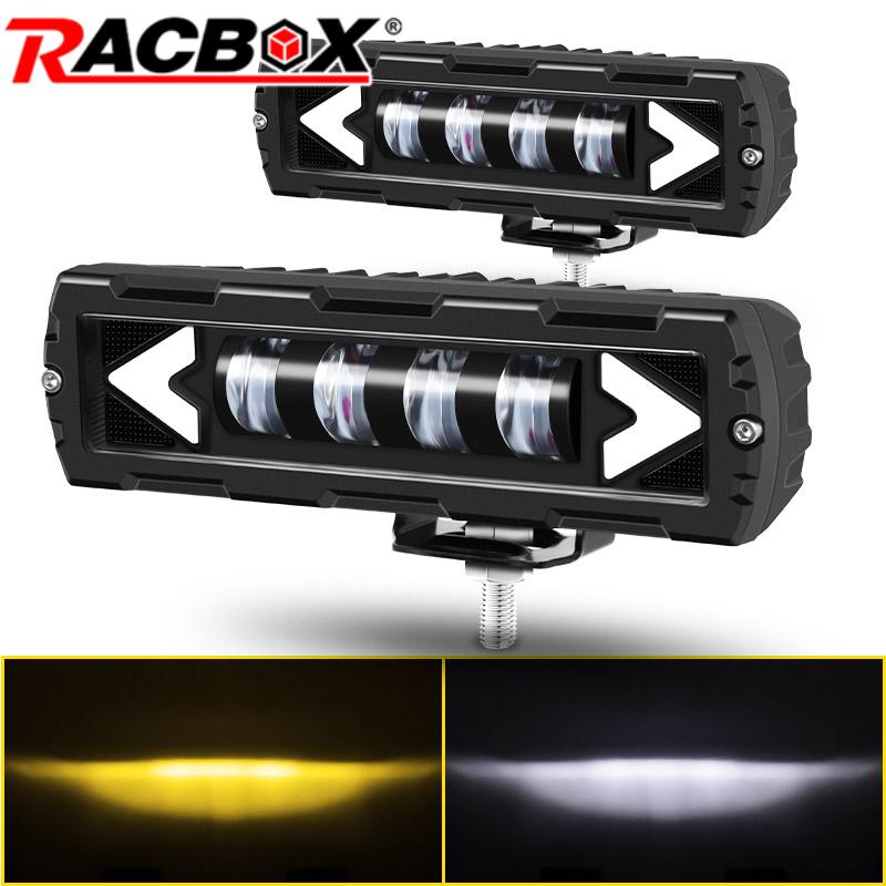 6 インチ 7D LED ワークライトバーオフロードフォグランプ駆動ランニングライト 4X4 ATV SUV トラックトラクターオートバイ車 12V 24V