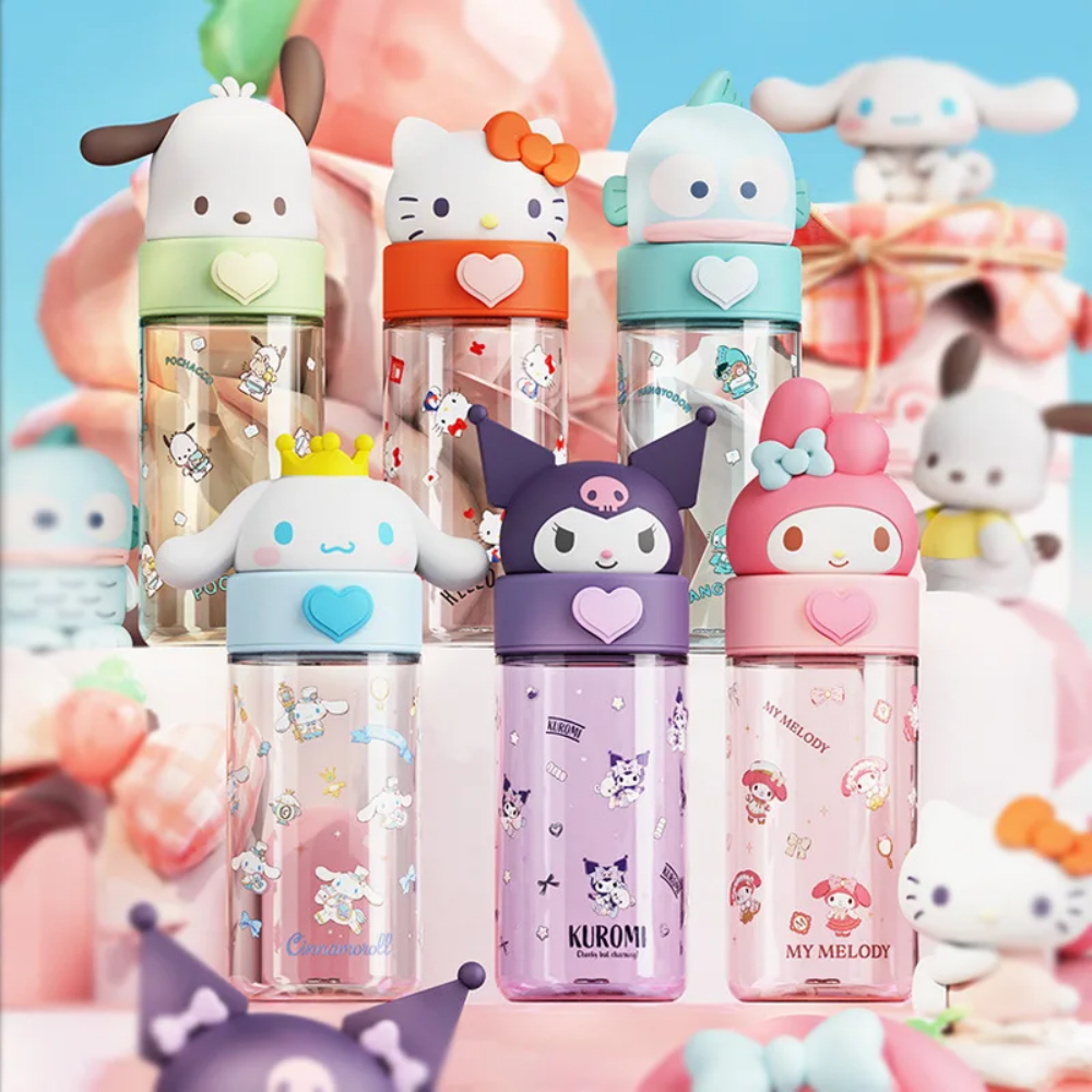 500ml カワイイ サンリオ人形 透明カップ ハローキティ クロミ シナモロール メロディ プラスチック製ウォーターボトル ギフト
