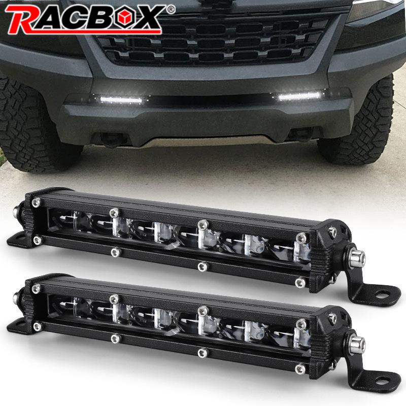 6D 超スリム LED ワークライトバー 7 インチドライビングフォグランプ 4x4 LED バーオートバイオフロード 4WD SUV ATV トラクタートラック 12V 24V