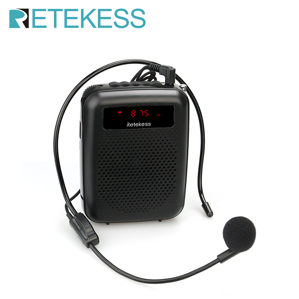 RETEKESS PR16R メガホンポータブル音声アンプマイクスピーカー 12 ワット FM 録音 Mp3 プレーヤー FM ラジオツアーガイド教育