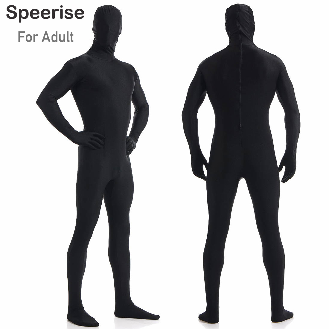 Speerise 大人のスパンデックス全身タイツハロウィン男性ナイロン黒ボディスーツコスプレスーツワンピース衣装グリーンユニタード