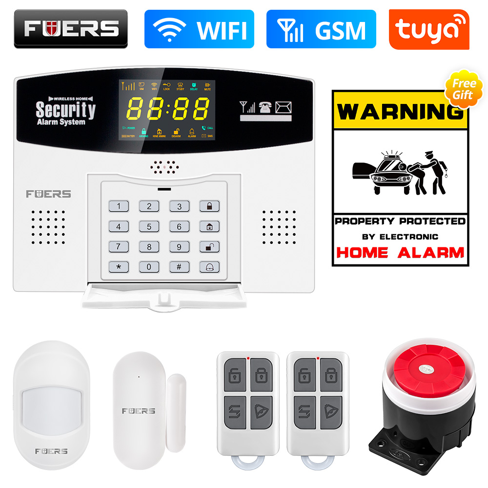 Fuers WIFI 4G 2G GSM 警報システム Tuya SmartBurglar 警報ワイヤレス有線セキュリティゾーンリンク Alexa Google モーションセンサーと連携