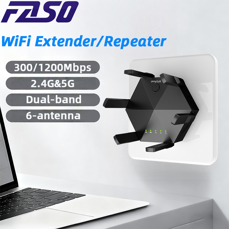 FASO デュアルバンド 1200Mbps ワイヤレス WiFi リピーター 2.4G 5.0G 信号ルーター長距離ワイヤレス WiFi エクステンダーアンプ WIFI ブースター