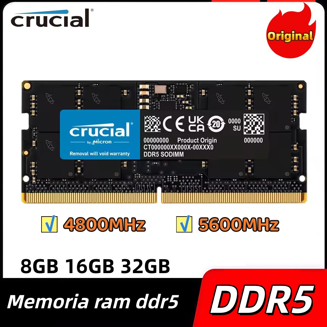 オリジナル Crucial DDR5 RAM 8 ギガバイト 16 ギガバイト 32 ギガバイト 4800MHz 5600MHz 262pin SO-DIMM メモリ非 ECC LEGION ラップトップノートブック RAM